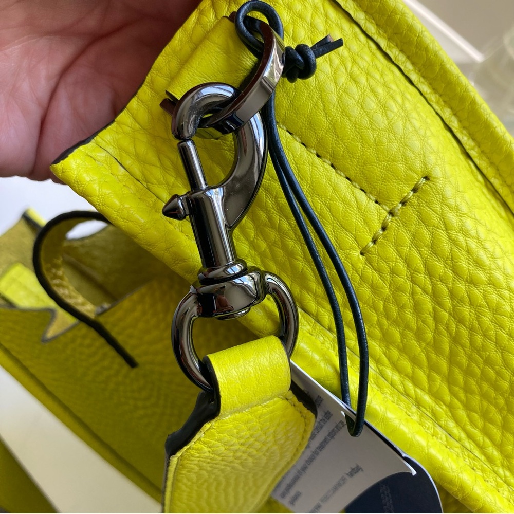 Rebecca Minkoff Genuine Leather Unlined Feed Limeade Crossbody Shoulder Bag NWT - Picture 14 of 16